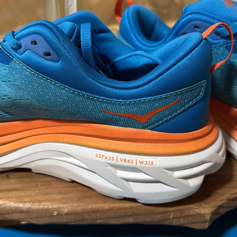 HOKA Blue and Orange Running Shoes - Picture 3 of 6